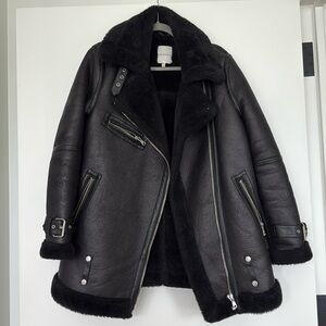 Ave Les Filles leather & fur coat.